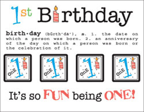 1st BIRTHDAY Sticker Card Making Scrapbook Boy Girl One Year Old First