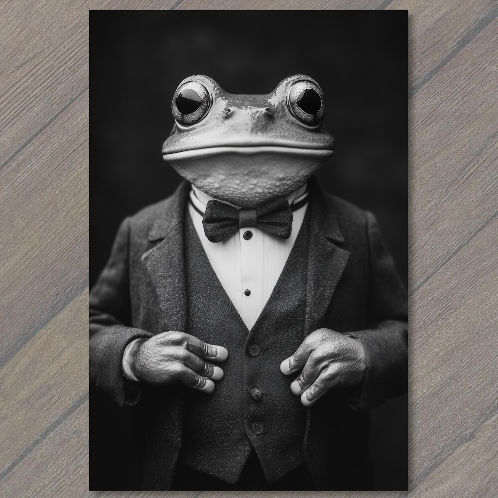 STICKER Dapper Frog Stylish Suit Exuding Weird Creepy Charm Whimsy Cute