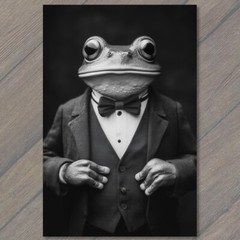 STICKER Dapper Frog Stylish Suit Exuding Weird Creepy Charm Whimsy Cute