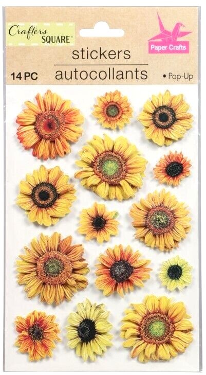 Sunflowers Sunflower Head Summer Petal Bloom Crafter’s Square Stickers