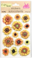 Sunflowers Sunflower Head Summer Petal Bloom Crafter’s Square Stickers