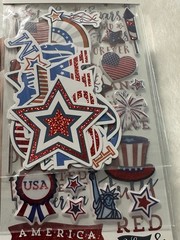 New Recollections 4TH OF JULY PATRIOTIC Scrapbooking Stickers 49 Pc