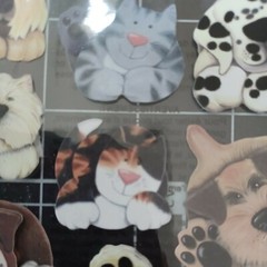 SCRAPBOOK STICKER Pets Shelter Rescue Vet Dog Puppy Cat Kitten paw print Bernard