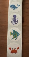 500 pcs / 1 Roll Adorable Round Sea Themed Stickers, 4 Designs 2.5 cm X 2.5 cm