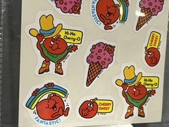 Rare Vintage Food Smell Stickers Scratch N And Sniff Cherry Cowboy Ice Cream