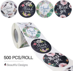 500 Pcs 2 Inch Thank You Stickers, Thank You Stickers Roll, Thank You Labels for