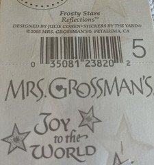 Mrs. Grossman’s Vintage Reflection Frosty Stars Stickers Partial Roll (READ)