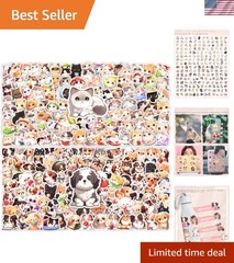 200 Pcs Cute Cartoon Cat and Dog Stickers Pack for Kids Adults | Kawaii Pet C…