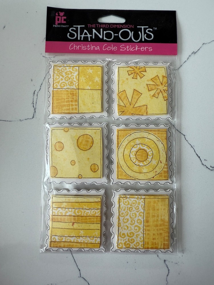Provo Craft Third Dimension Stand-Outs Yellow Christina Cole Stickers Scrapbook