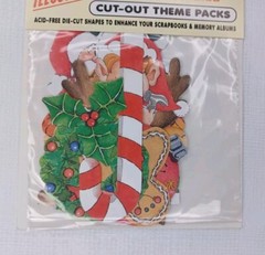 Vintage Scrap Ease Illustrated Cut Out Christmas Theme Citouts Scrapbooking Card