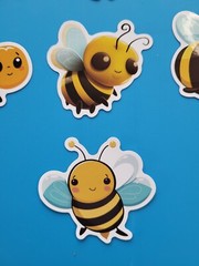 STICKERS x 10 Honey Bee Apiculture Beehive Cartoon Bees Vinyl Sticker B12C