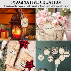 60 Unfinished Wooden Circles with Holes, 3 Inch Wood Discs for Crafts, Blank …