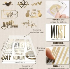 10pc Transfer Stickers For Scrapbook Crafts Wood Metal Plastic Paper Scrap Book