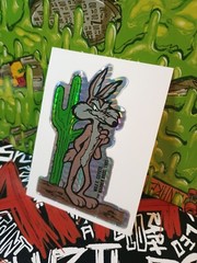 Vintage Stickers Wile E. Coyote Prism Vending Machine Sticker VTG 85
