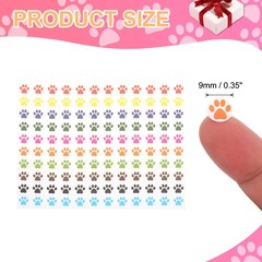 15Sheet Paw Print Stickers 0.35″ Multicolor 1800Pcs Self-Adhesive Dog Paw Label