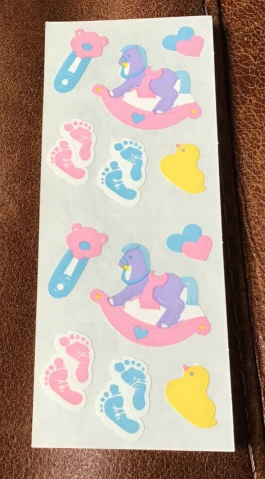 🔥VINTAGE Creative Memories Stickers BABY FOOTPRINTS ROCKING HORSE NLA NOS *