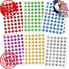 Lrogoe Holographic Star Stickers 6 Colors 0.6″