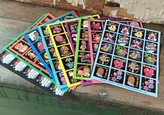 Lot of 11 Vintage Teacher Reward Calendar Sticker Sheets Missing Nov. Cute!