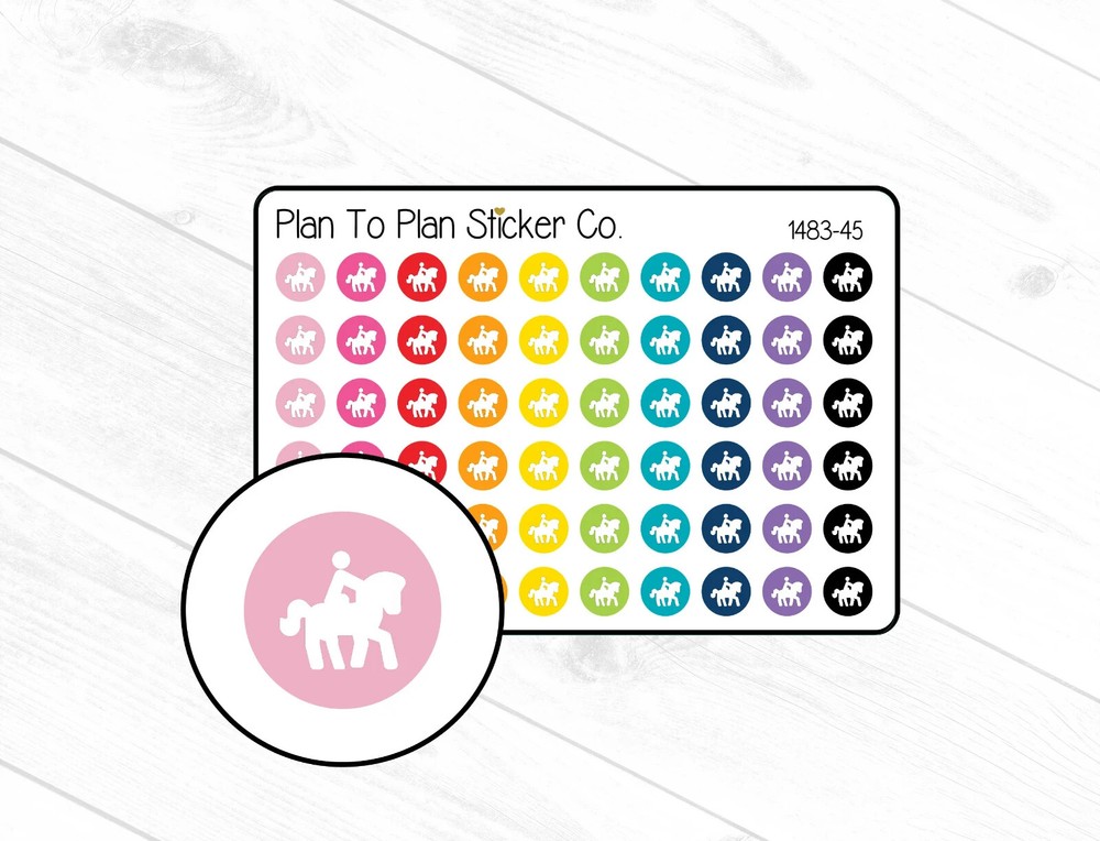 1483-45~~Horseback Riding Icon Planner Stickers.