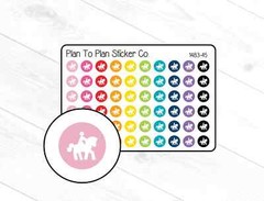 1483-45~~Horseback Riding Icon Planner Stickers.