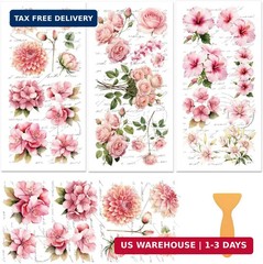 3 Sheets Rub on Transfers for Crafts and Furniture, 5.9″x11.8″ Waterpoof Decoupa