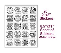 20 BIBLE VERSE STICKERS,Christian Journals,Religious Stickers,Christian Verse