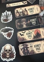 93 Pc Witch Junk Journal Kit Halloween Ephemera Bundle Tags Papers Gothic Art