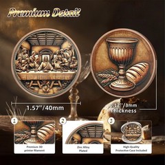 The Last Supper Christian Challenge Coin Jesus Eucharist Religious Copper To…