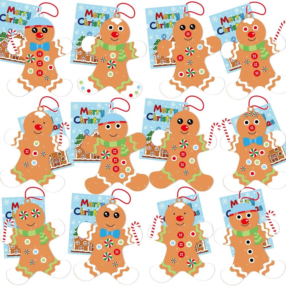 12 Gingerbread Man Craft Kit for Kids DIY Create Your Own Foam Gingerbread Ma…