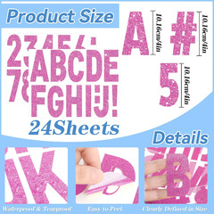 282 Pcs 24 Sheets Large Letter Stickers Glitter Big Font Alphabet Number Self