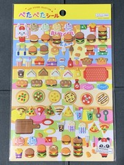 Cute Hamburger Themed Puffy Sticker Sheet (6x8in)