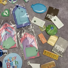 Huge lot CHIPBOARD And EPOXY TAGS Scrapbooking Embellishments Paper Art Stamping