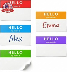 250 Pack – Hello My Name is Stickers, Name Tags Stickers Labels – 3″ x 2″, 5 Col