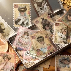 Beautiful 60pc Vintage Washi Stickers – Perfect for Crafts & Journaling Supplies
