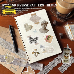 300 Pcs Vintage Stickers, Junk Journal Supplies, Cute Stickers for Journaling Su