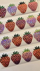 20 STRAWBERRY STICKERS/GLITTER STRAWBERRY STICKERS/SUMMER FRUIT STICKERS
