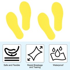 4 Pairs Feet Markers for Classroom Plastic Floor Foot Shaped Markers Yellow