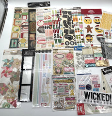 Huge Scrapbook Sticker Embellishment Lot Graphic 45 MME Swatch Book New