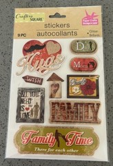 Crafters Square Pop Up «Family» Stickers New 6 – 9 Piece Accents Sealed Package
