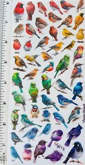 Violette Stickers Mini Rainbow Realistic Birds Crafts Planner Supply Scrapbook