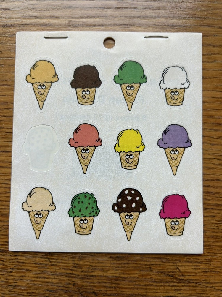 Stick-n-sniff Frozen Delights ice cream stickers{they do not smell} 3 sheets