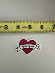 Pink Heart Sticker «PROUD OF ME» Banner Decal Glossy Small Cute Motivation Self