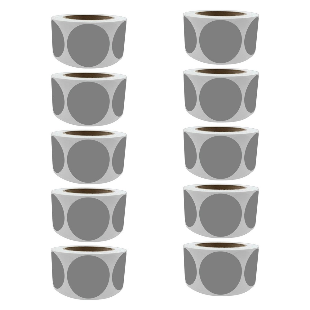 Grey Round Circle Sticker 2 inch Diameter dot Labels roll – 5cm (50mm) – 6000…
