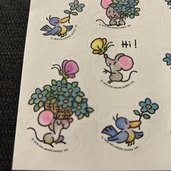 Vintage 1979 Hallmark Stickers Mice Mouse Bird 3 Loose Sheets Incomplete