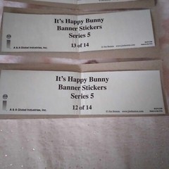 Lot of 4 Jim Benton Vending Machine Stickers Happy Bunny & Just Jimmy Y2K