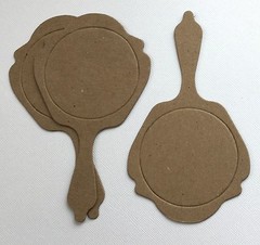 {4} *MIRROR* Hand Beauty Mirror – Bare Vintage Chipboard Die Cuts – 2 3/4″ x 5″