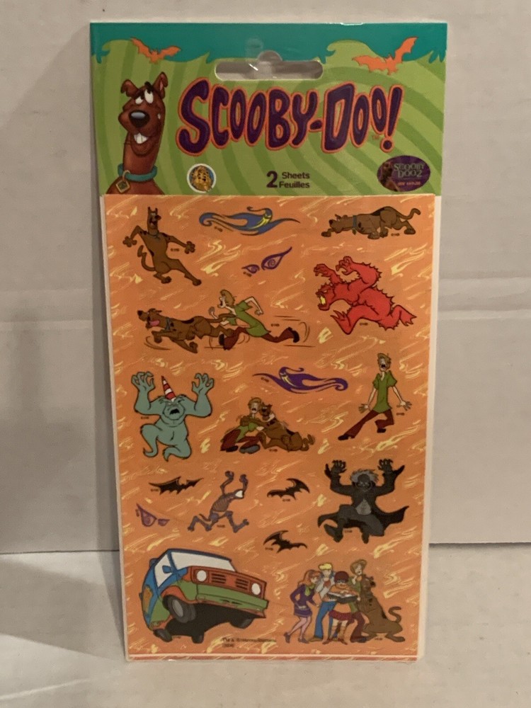 Sandylion Scooby Doo Sticker Pack Two Sheets 2004 Sealed Package