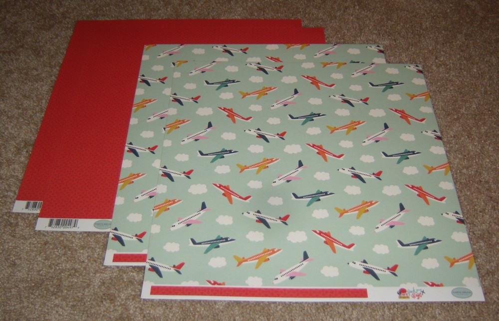 Carta Bella 12×12 Dbl.Sided Textured Scrapbook Papers(4) ~ Travel …..Airplanes