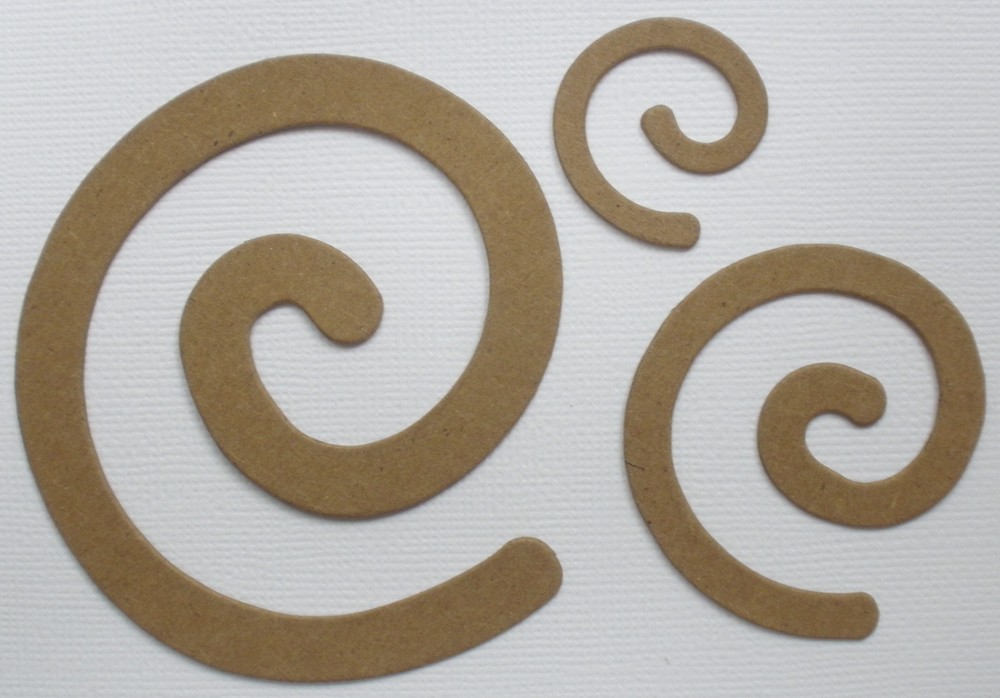 {9} CONFETTI SWiRL – Decorative Bare Unfinished Chipboard Die Cuts – 3 Sizes