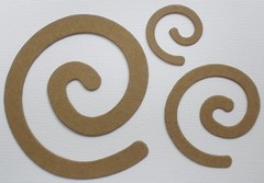 {9} CONFETTI SWiRL – Decorative Bare Unfinished Chipboard Die Cuts – 3 Sizes